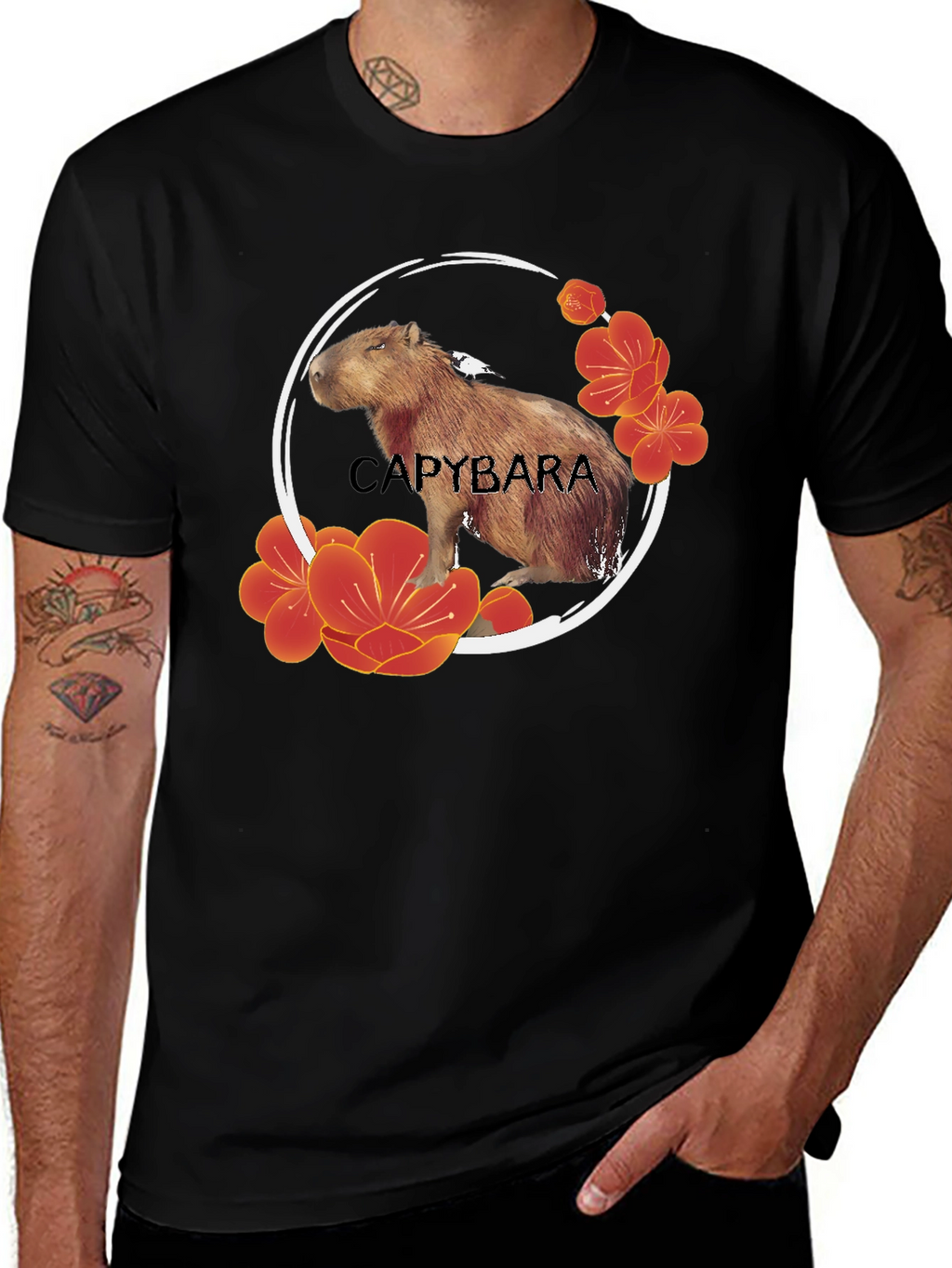 Capybara Floral T-Shirt - Unique Design