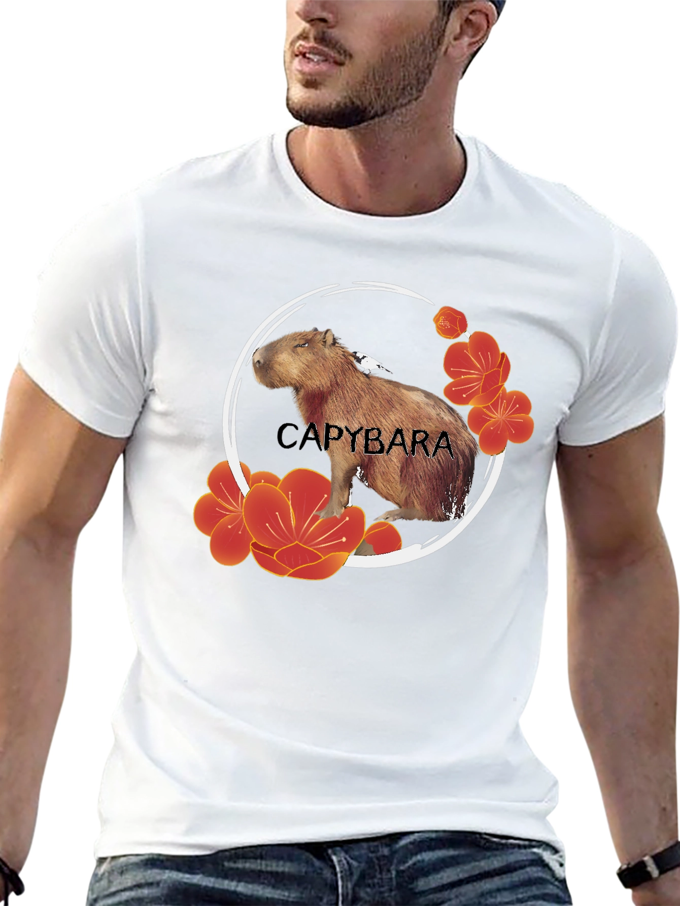 Capybara Floral T-Shirt - Unique Design