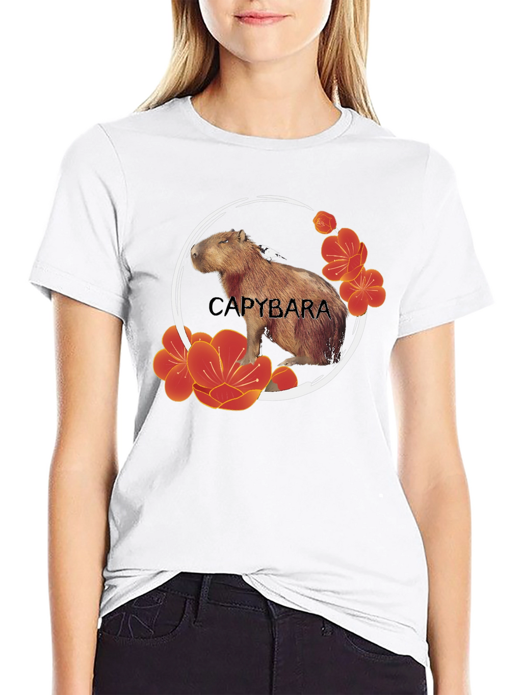 Capybara Floral T-Shirt - Unique Design