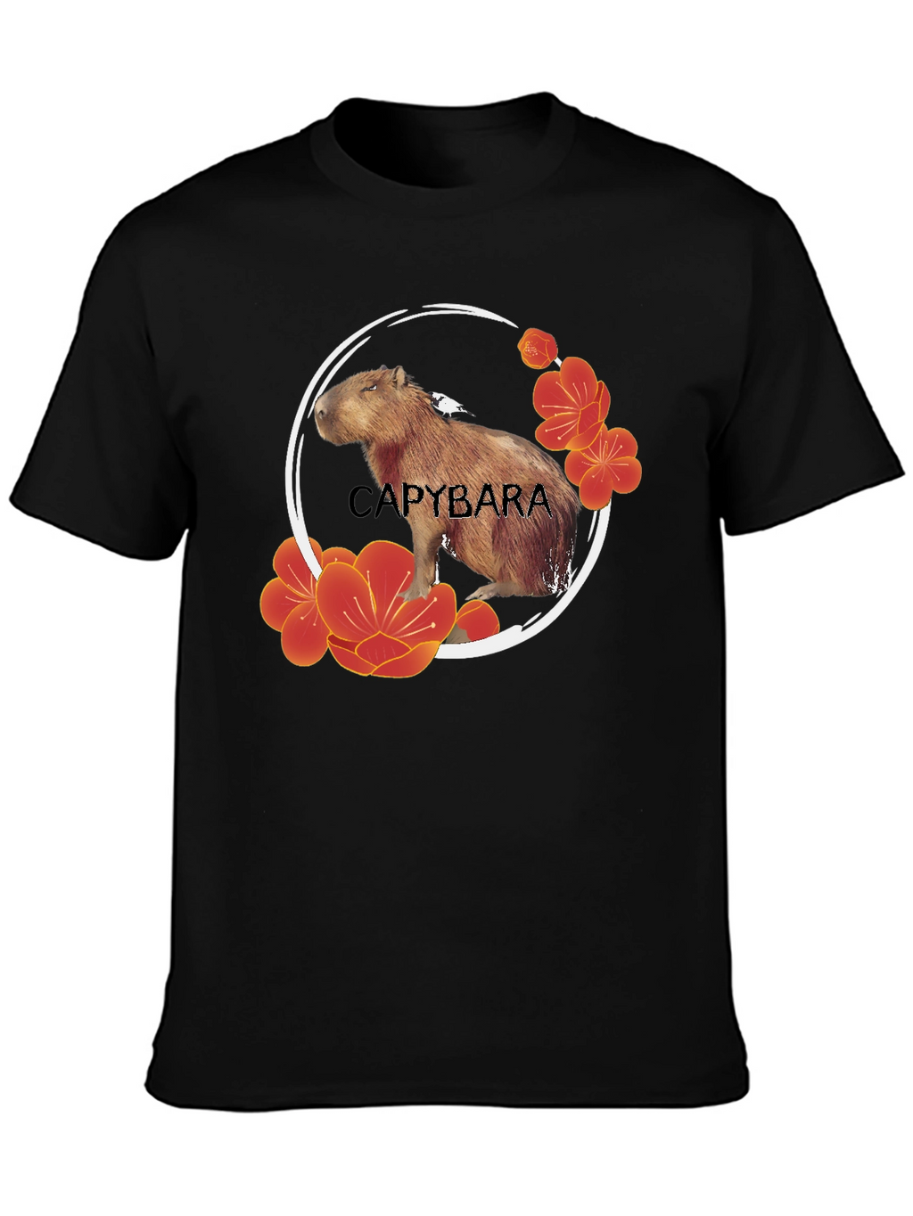 Capybara Floral T-Shirt - Unique Design