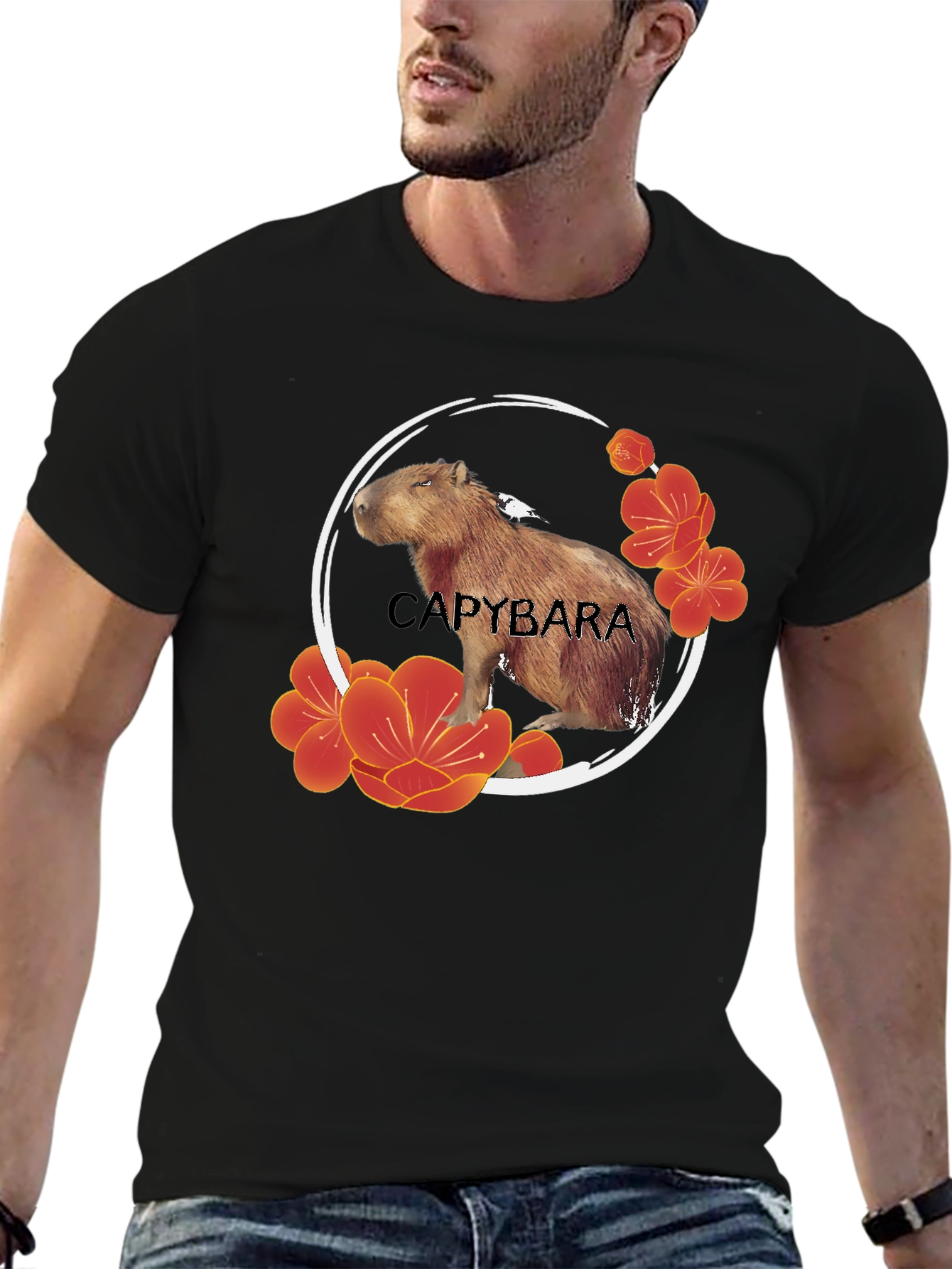 Capybara Floral T-Shirt - Unique Design