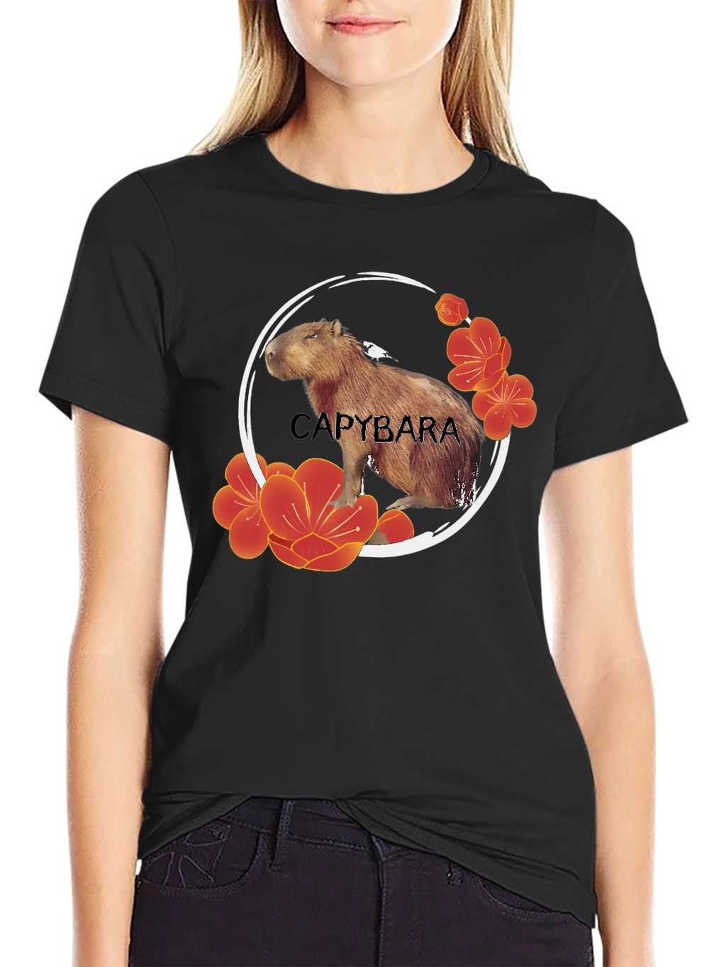 Capybara Floral T-Shirt - Unique Design