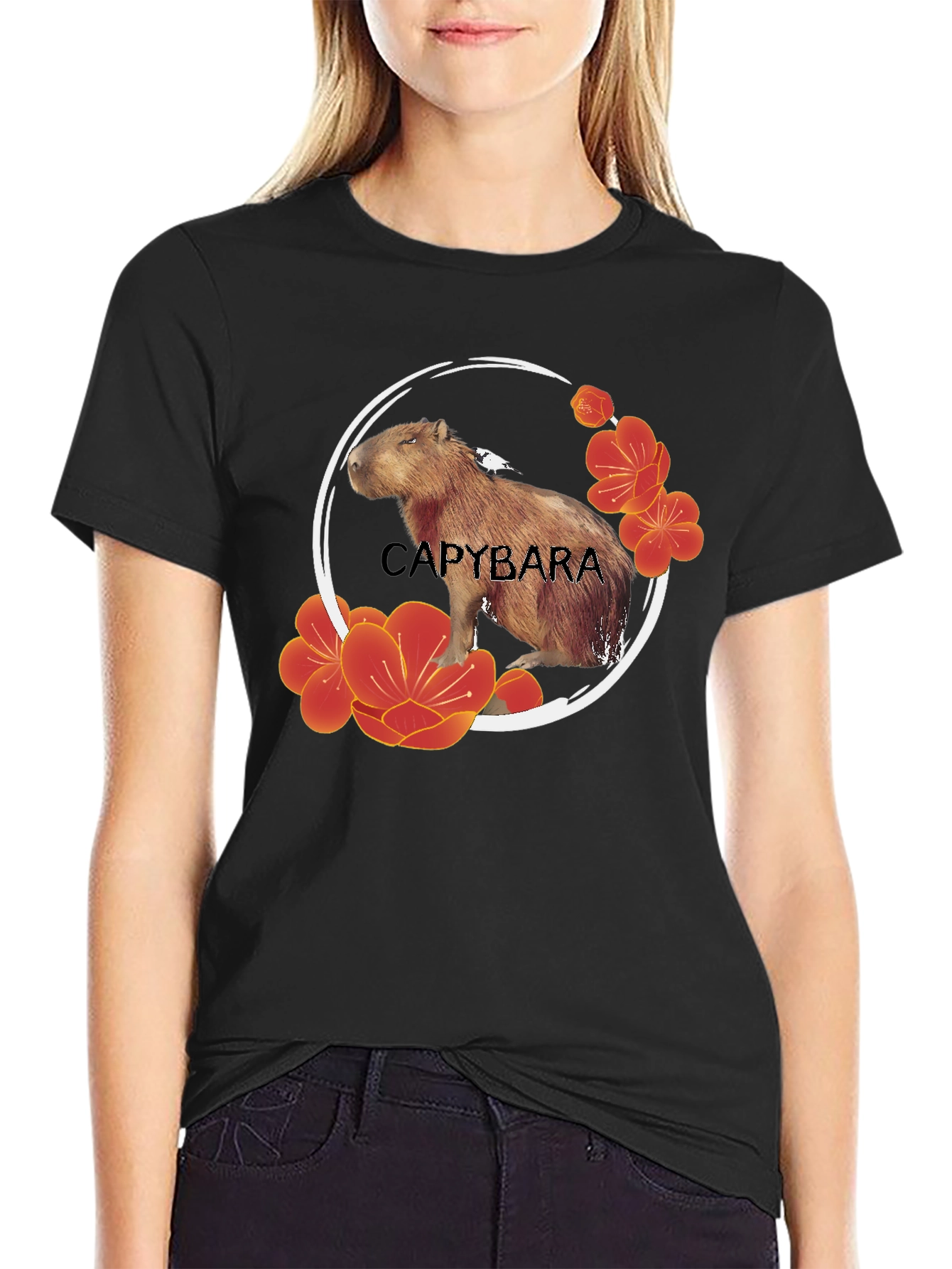 Capybara Floral T-Shirt - Unique Design