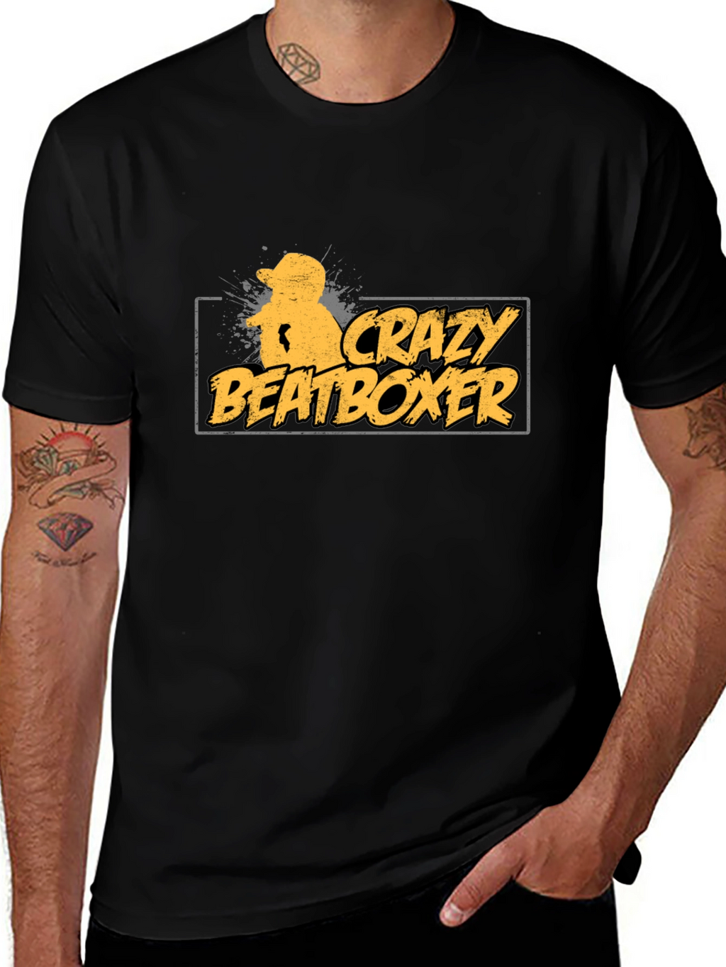 Crazy Beatboxer Black T-Shirt
