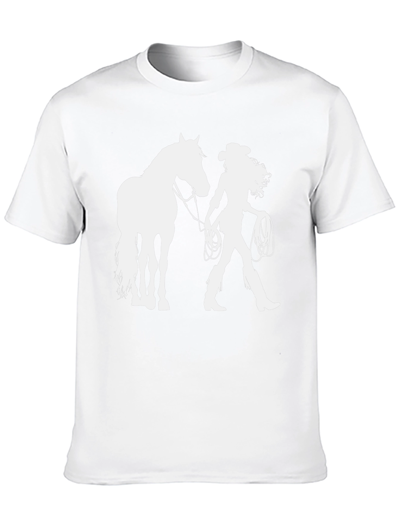 Cowgirl & Horse Graphic T-Shirt - Black