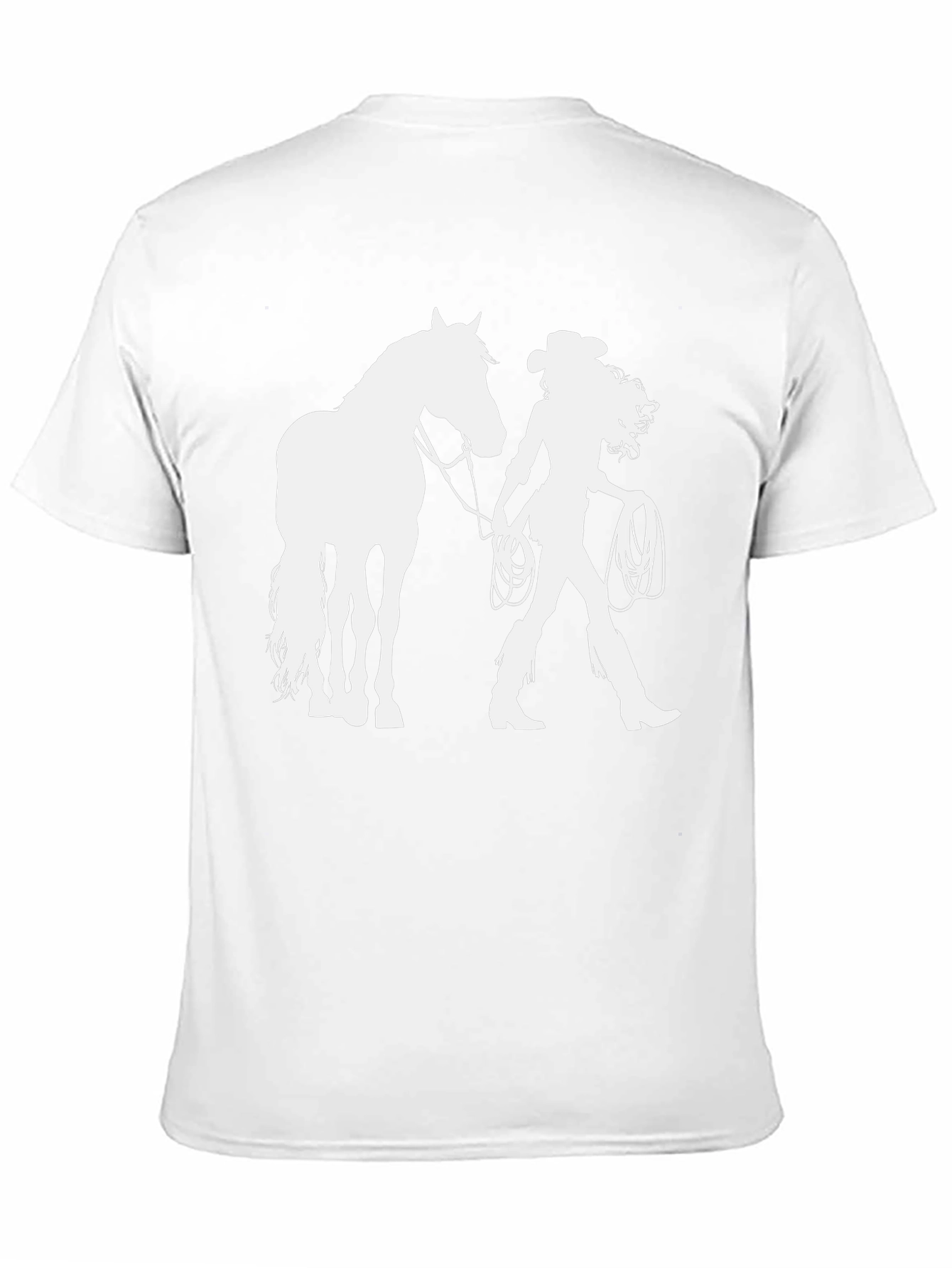 Cowgirl & Horse Graphic T-Shirt - Black