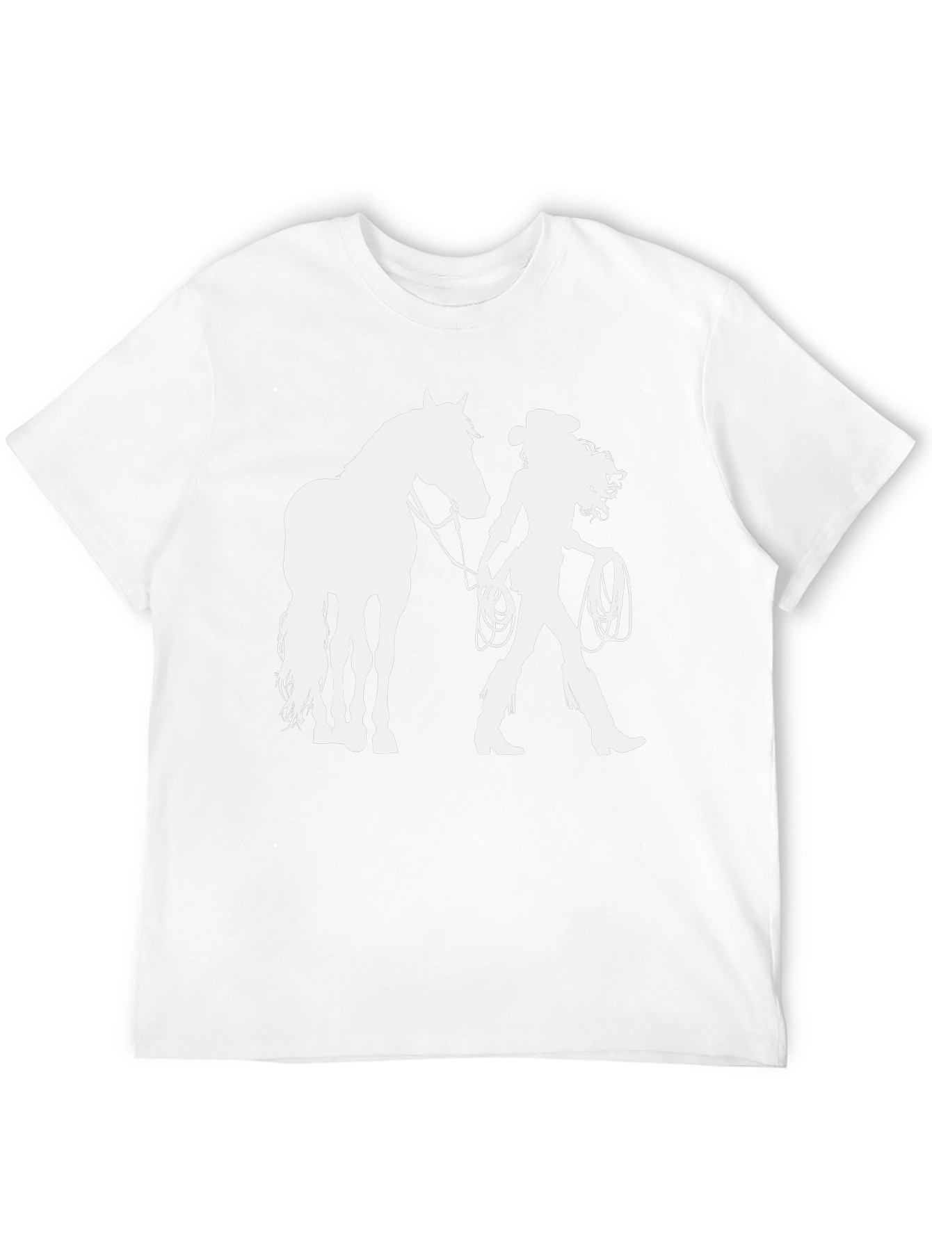 Cowgirl & Horse Graphic T-Shirt - Black