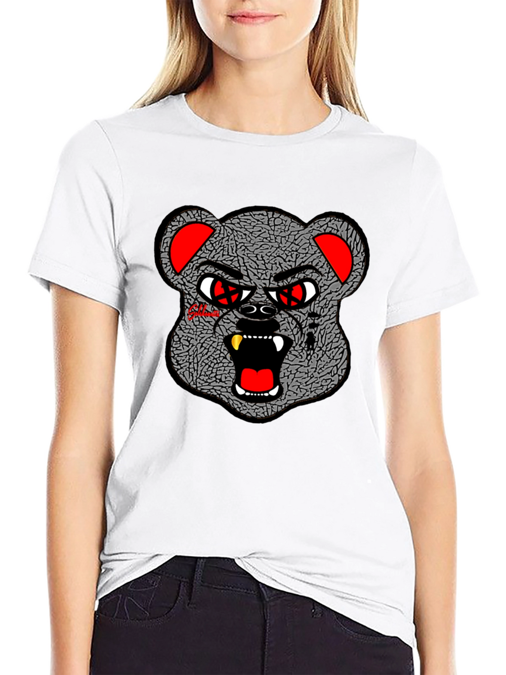 Edgy Graphic Tee - Bear Head Design