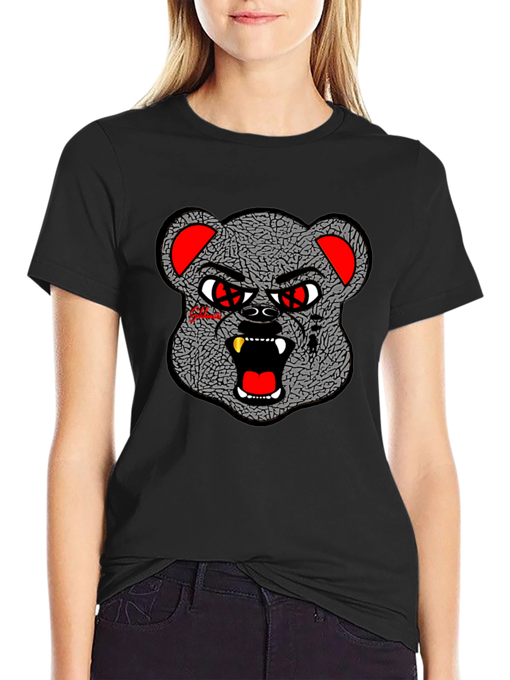 Edgy Graphic Tee - Bear Head Design
