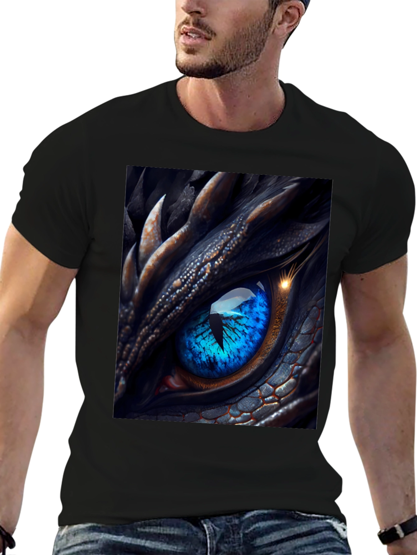 Dragon Eye Graphic T-Shirt - Mens Black Tee