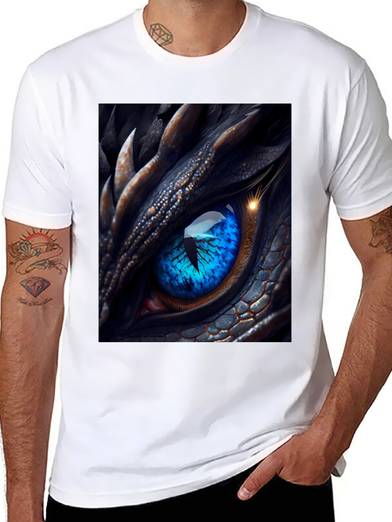 Dragon Eye Graphic T-Shirt - Mens Black Tee