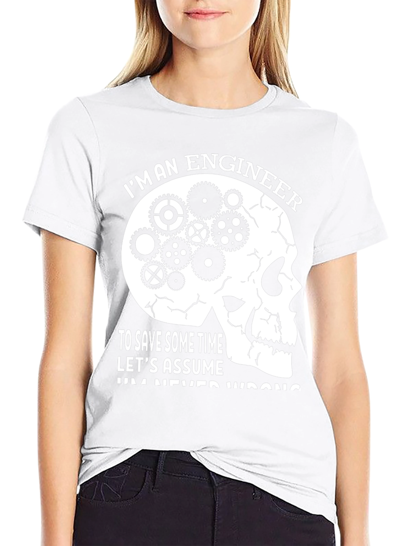 Engineer Skull Gear T-Shirt - Funny Sarcastic Tee