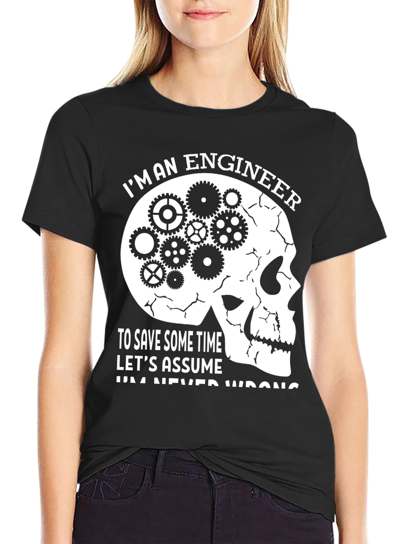 Engineer Skull Gear T-Shirt - Funny Sarcastic Tee