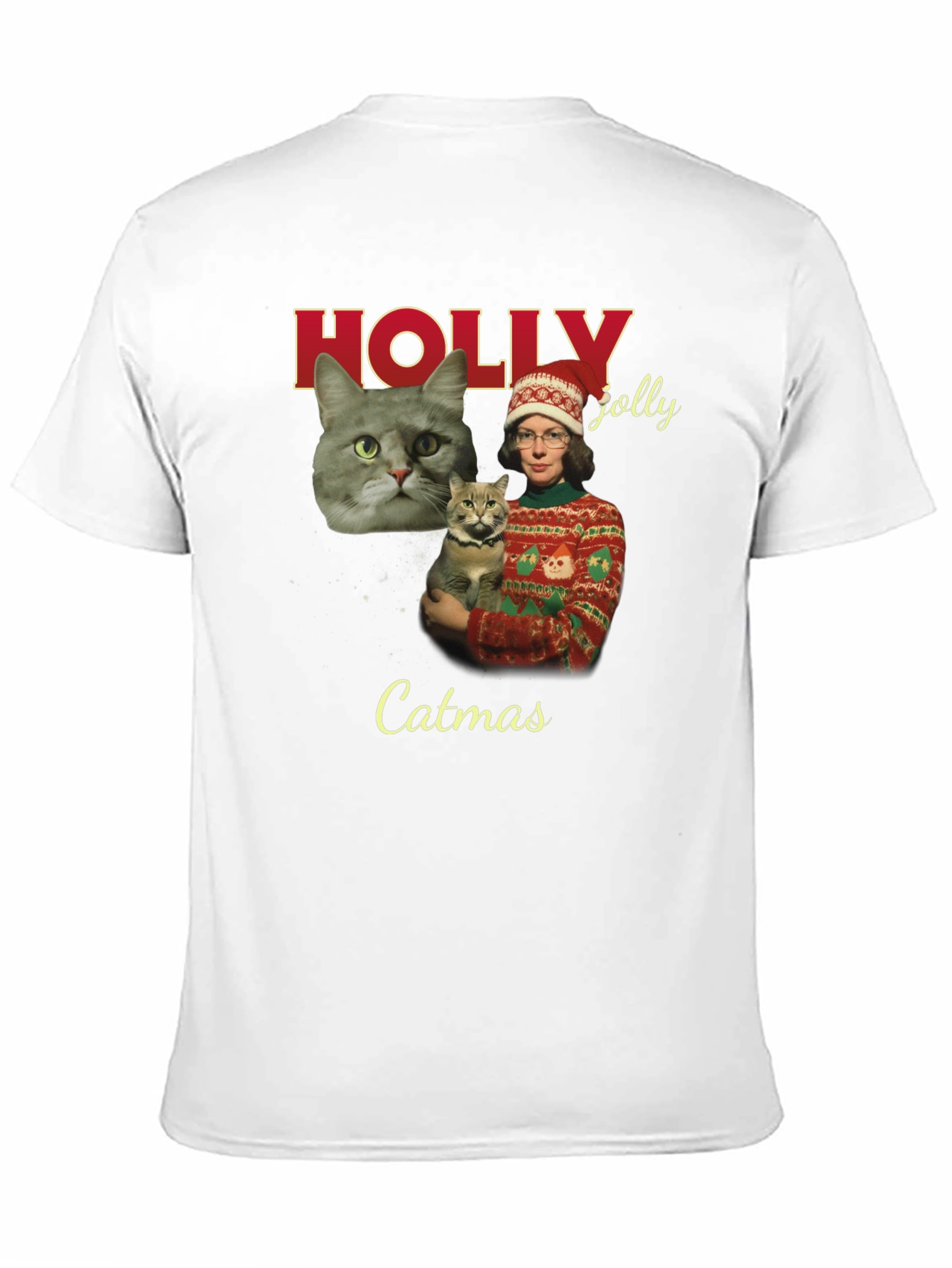 Catmas Holiday T-Shirt - Holly Jolly Christmas Cat Tee