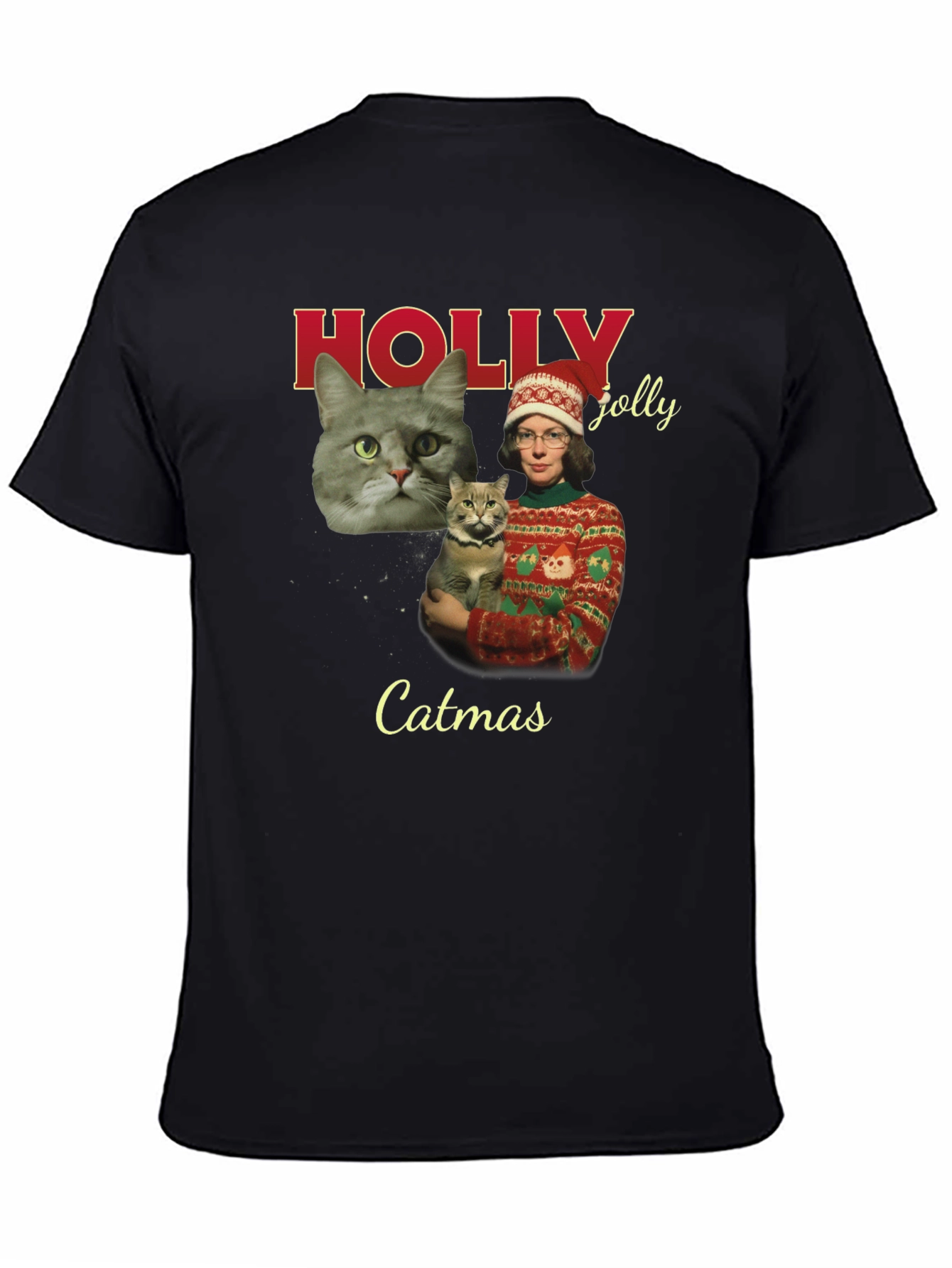 Catmas Holiday T-Shirt - Holly Jolly Christmas Cat Tee