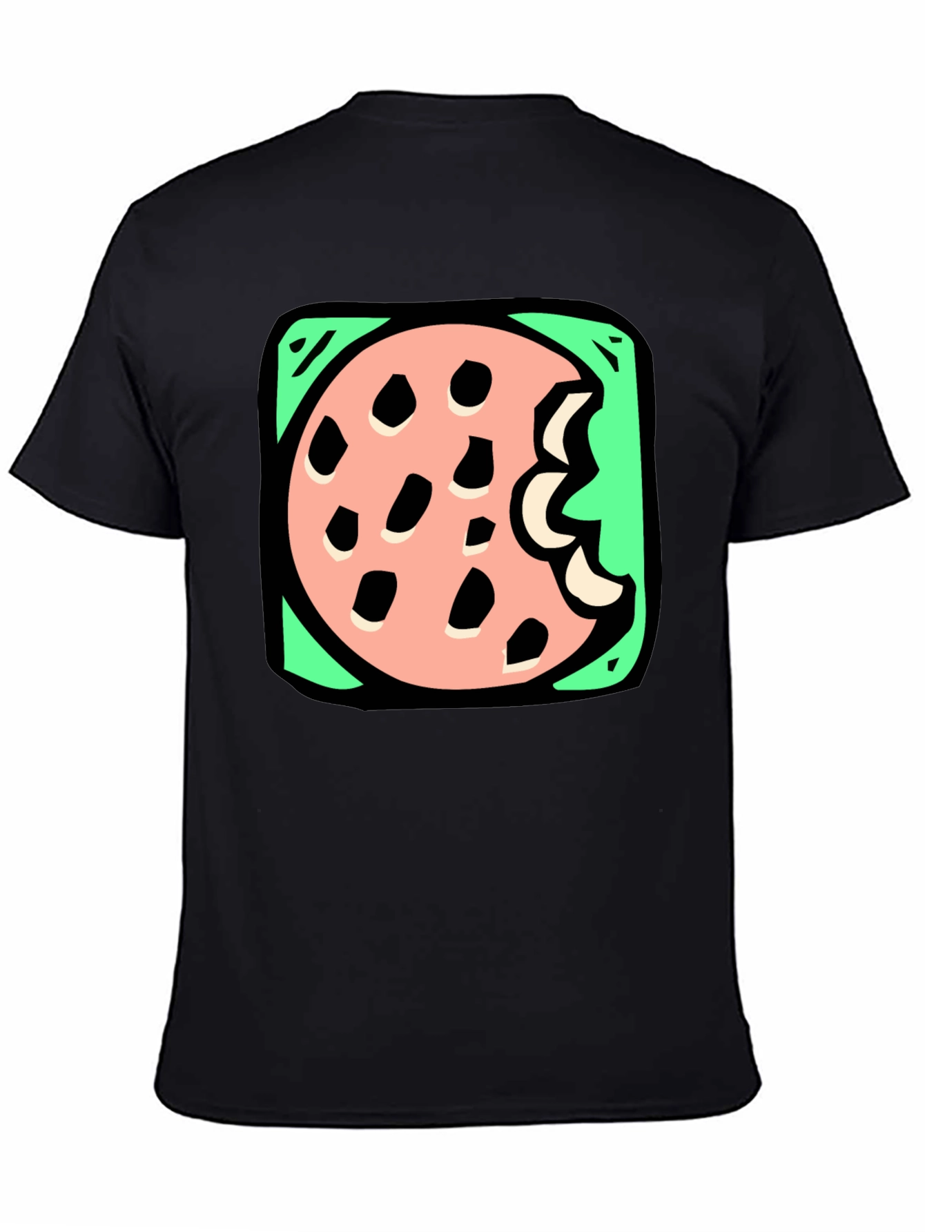 Cookie Bite Graphic Tee - Black Cotton T-Shirt