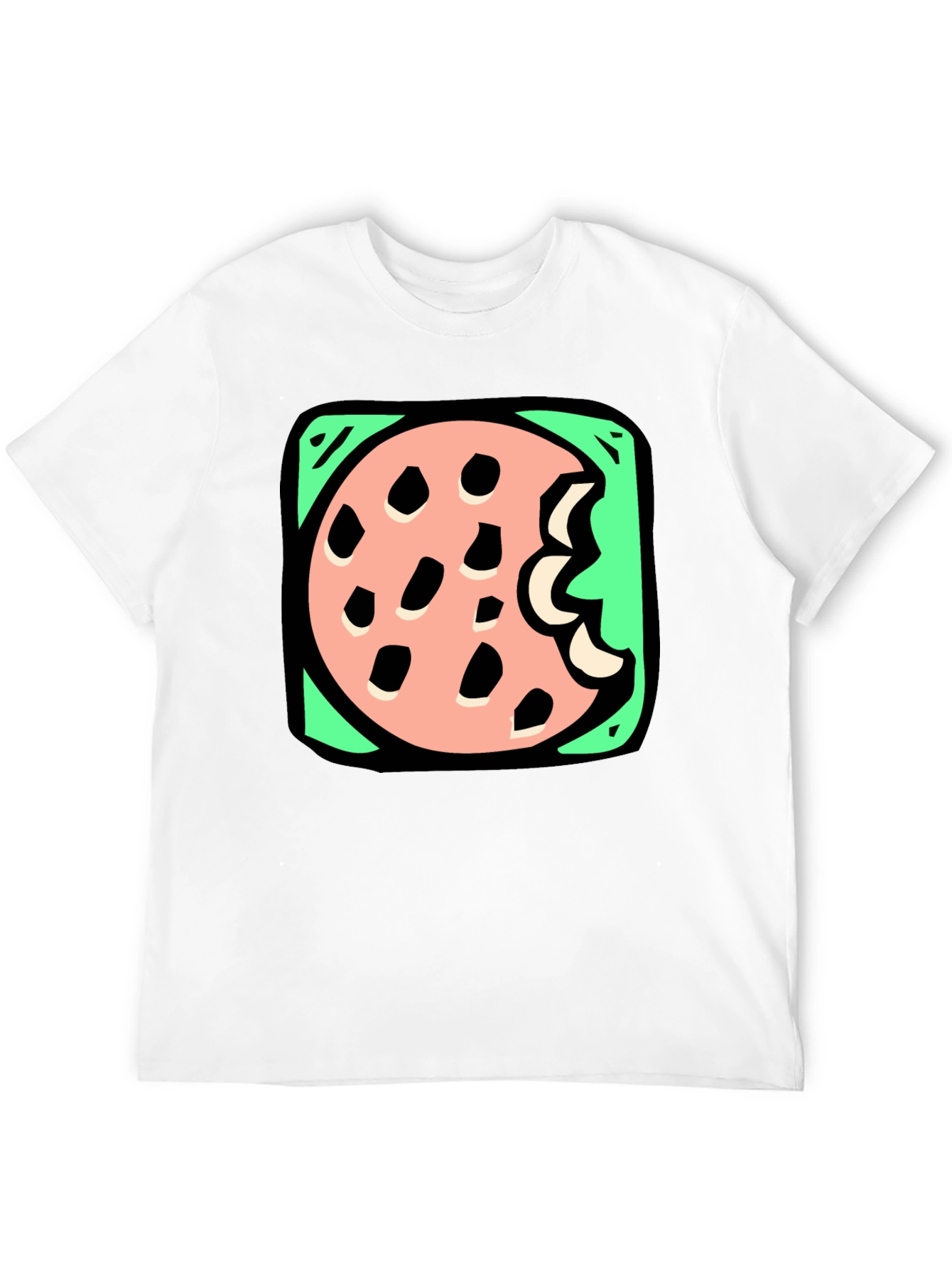 Cookie Bite Graphic Tee - Black Cotton T-Shirt