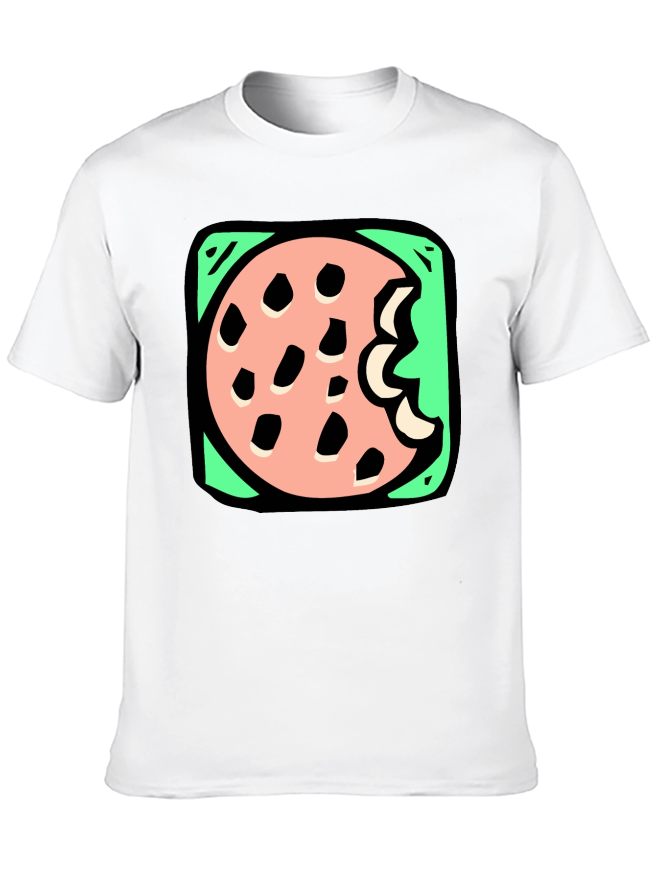 Cookie Bite Graphic Tee - Black Cotton T-Shirt
