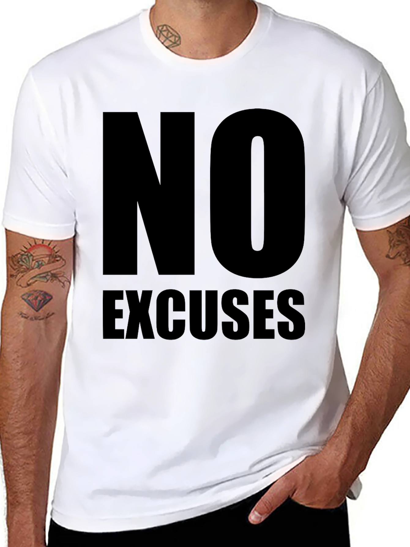 No Excuses Black Graphic Tee