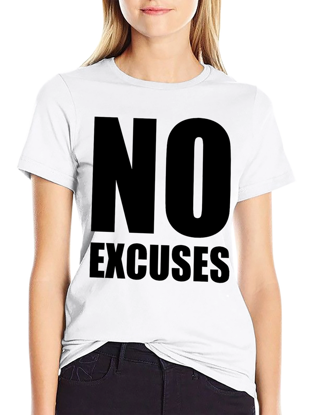No Excuses Black Graphic Tee