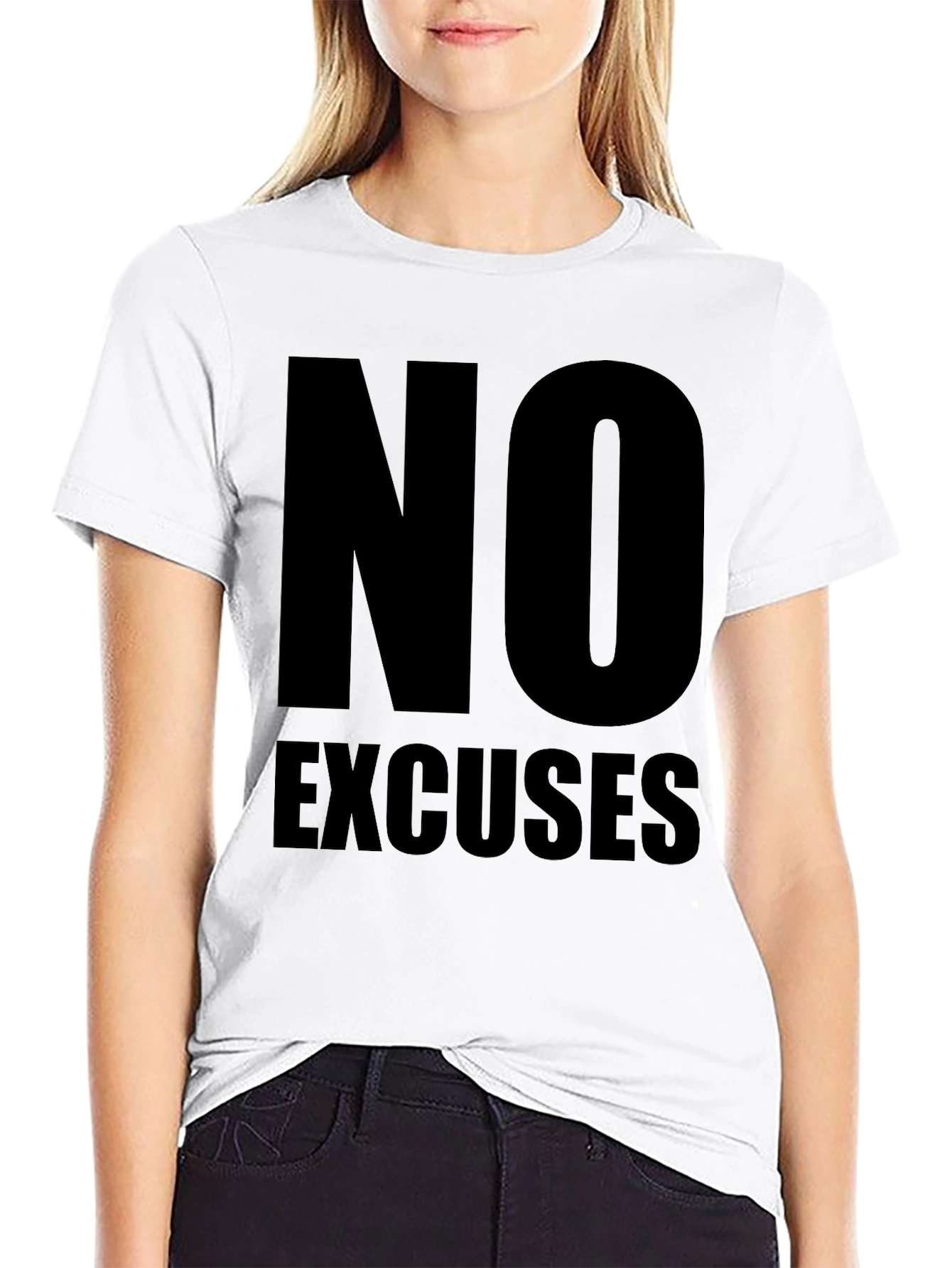 No Excuses Black Graphic Tee