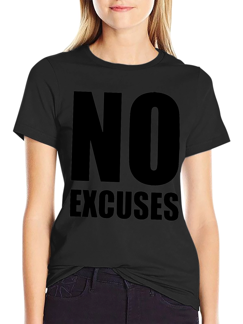 No Excuses Black Graphic Tee