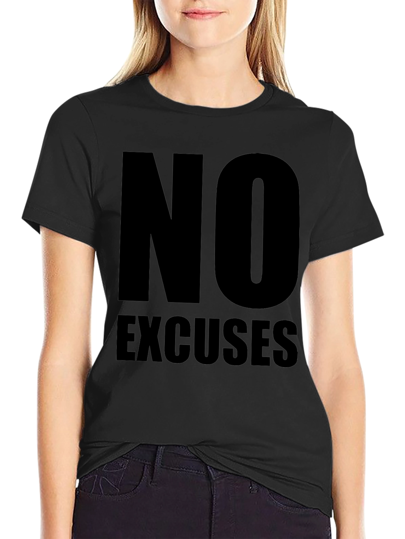 No Excuses Black Graphic Tee