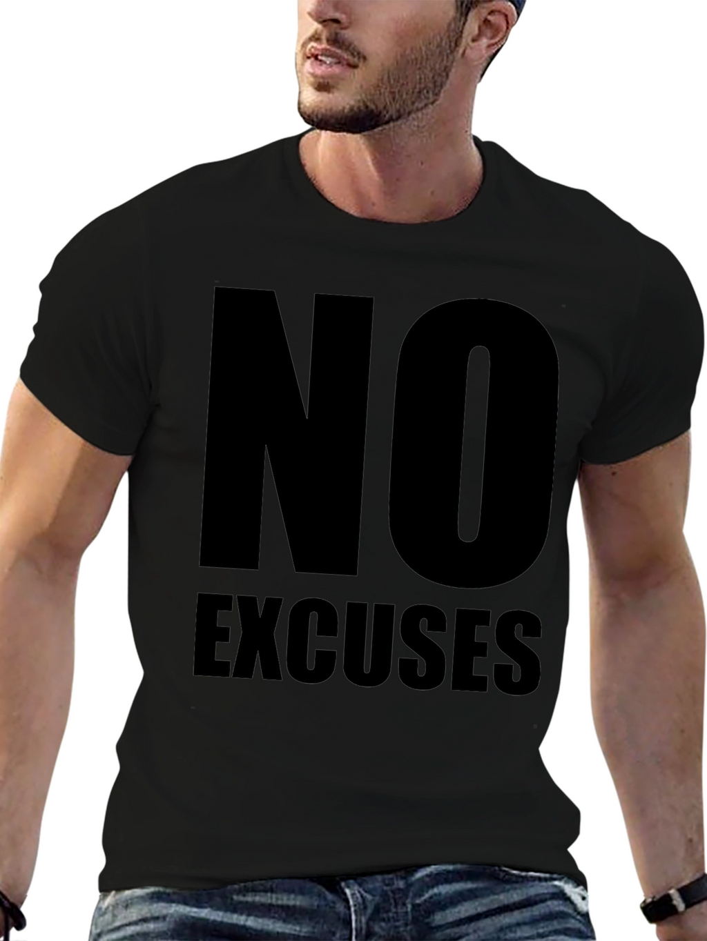 No Excuses Black Graphic Tee