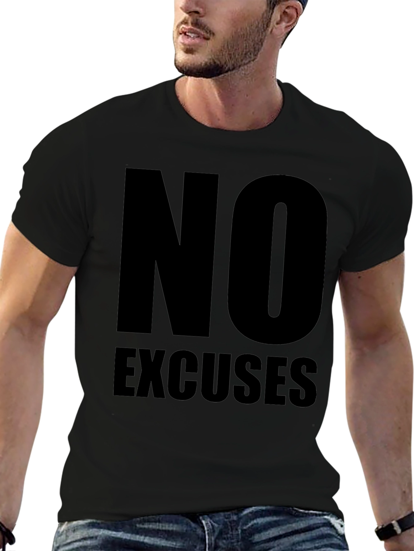 No Excuses Black Graphic Tee