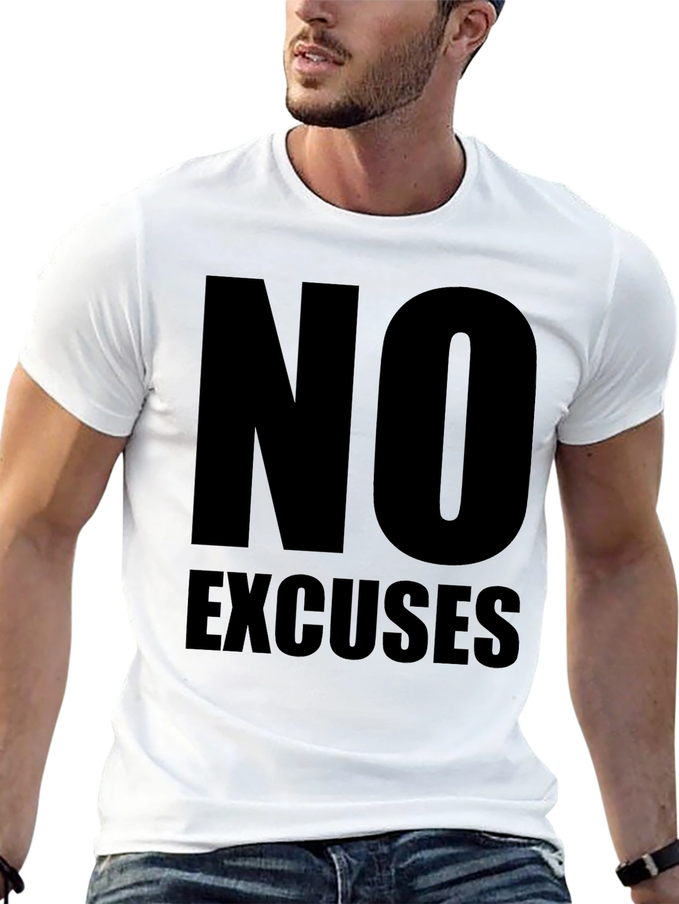 No Excuses Black Graphic Tee
