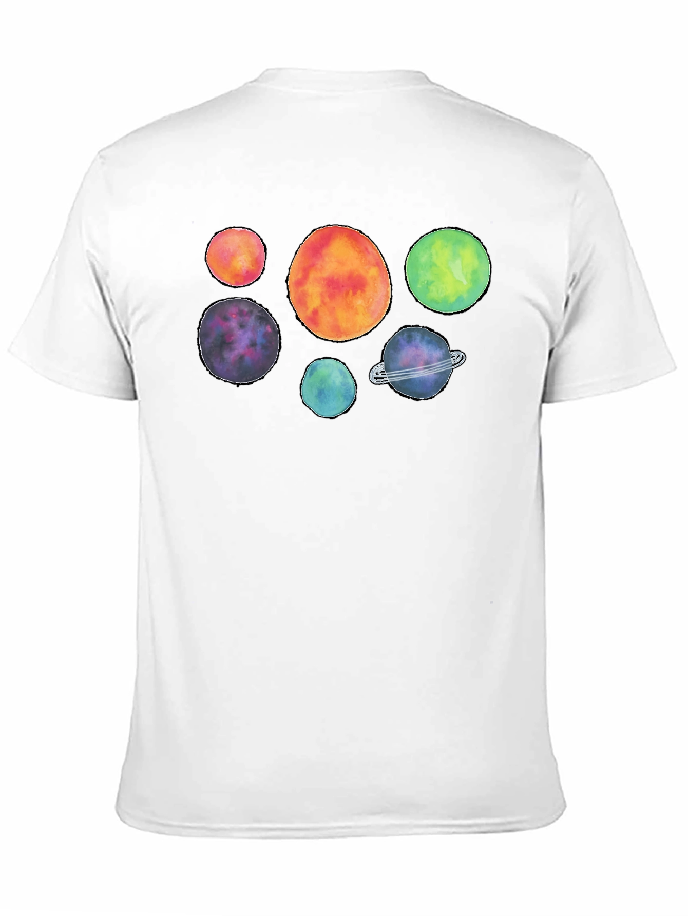 Cosmic Watercolor Planet Graphic T-Shirt