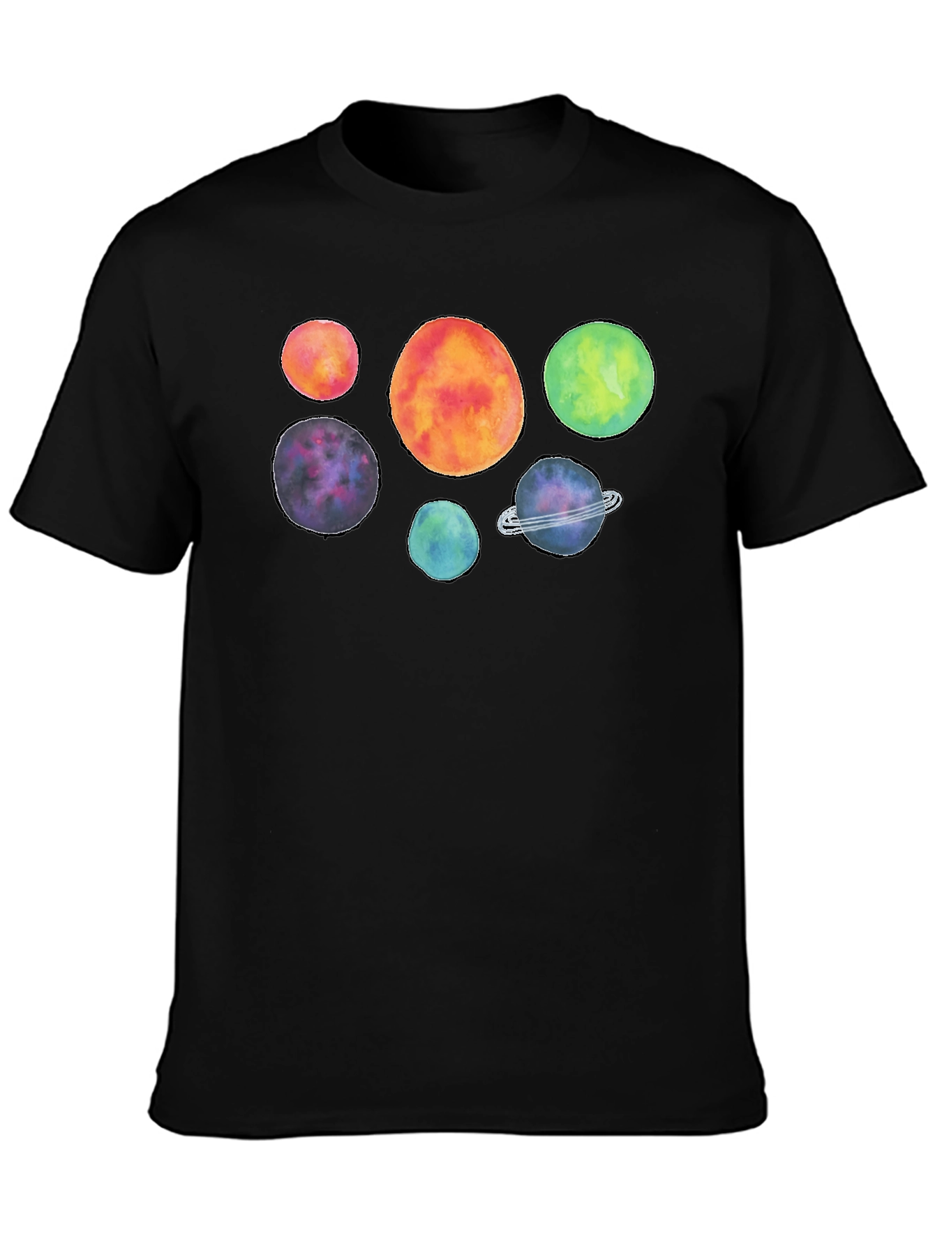 Cosmic Watercolor Planet Graphic T-Shirt