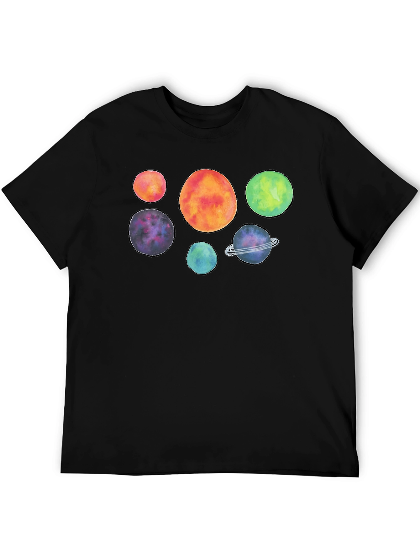 Cosmic Watercolor Planet Graphic T-Shirt