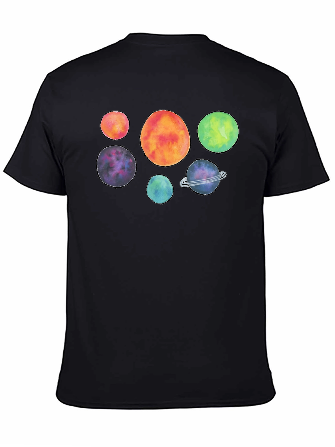 Cosmic Watercolor Planet Graphic T-Shirt