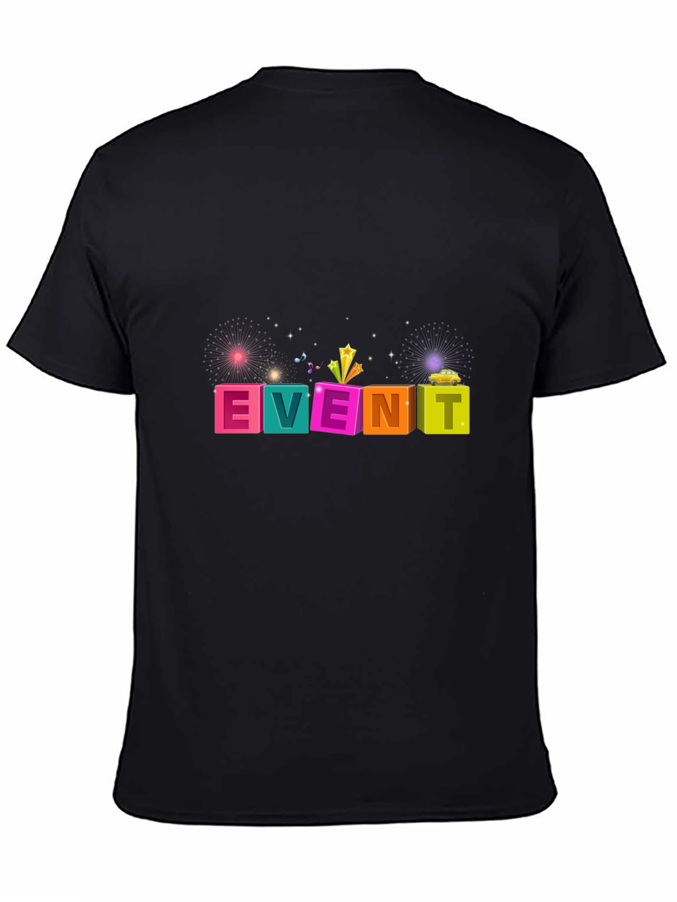 Colorful Event Graphic Tee - Mens Black T-Shirt