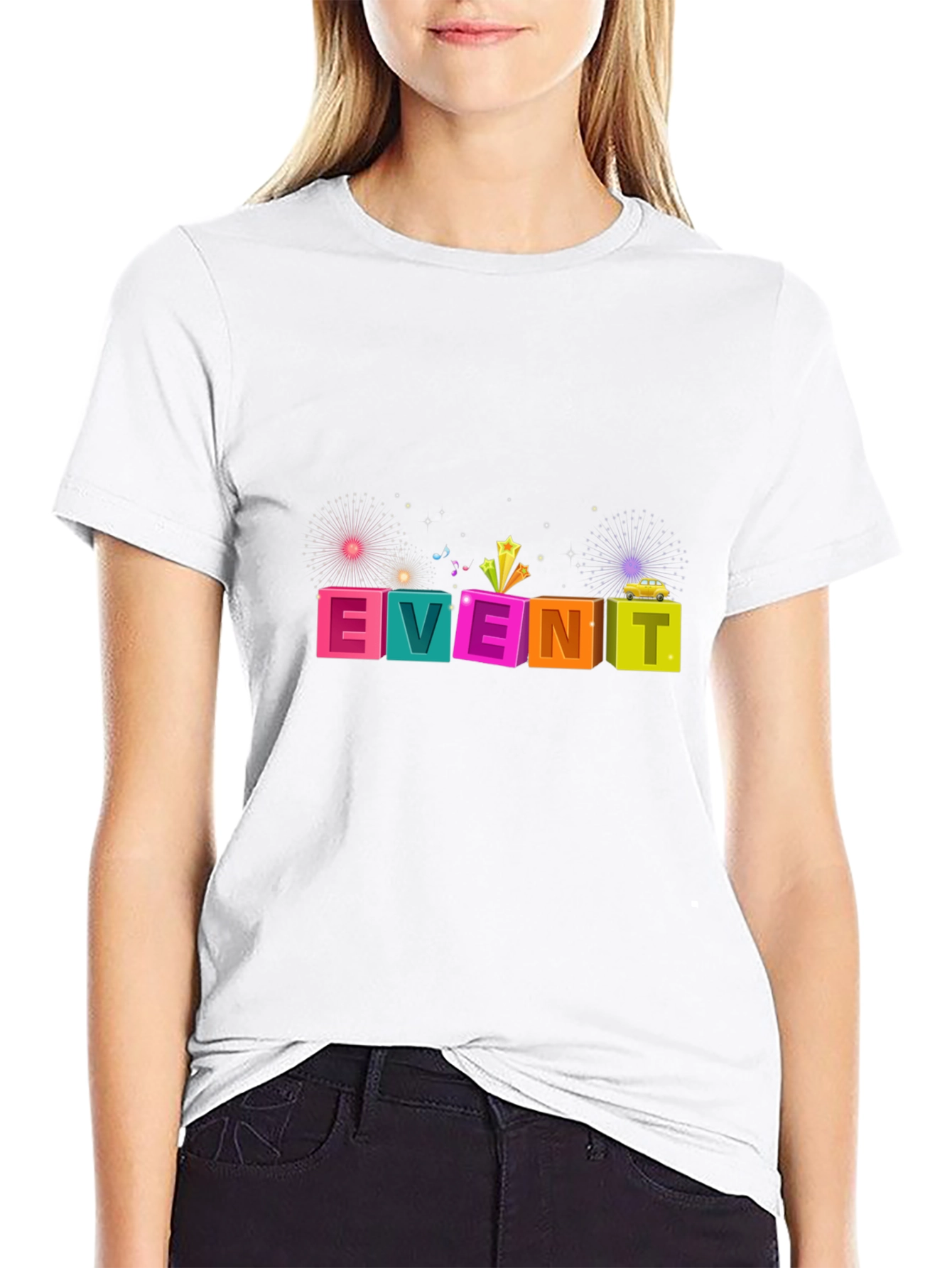 Colorful Event Graphic Tee - Mens Black T-Shirt