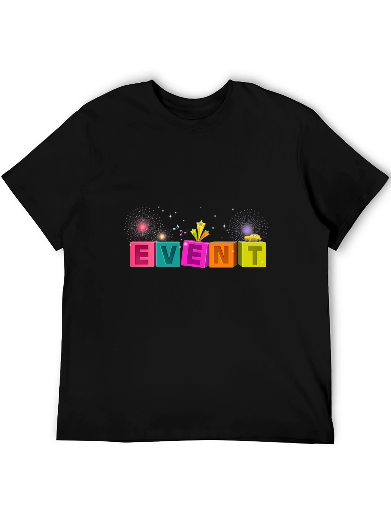 Colorful Event Graphic Tee - Mens Black T-Shirt