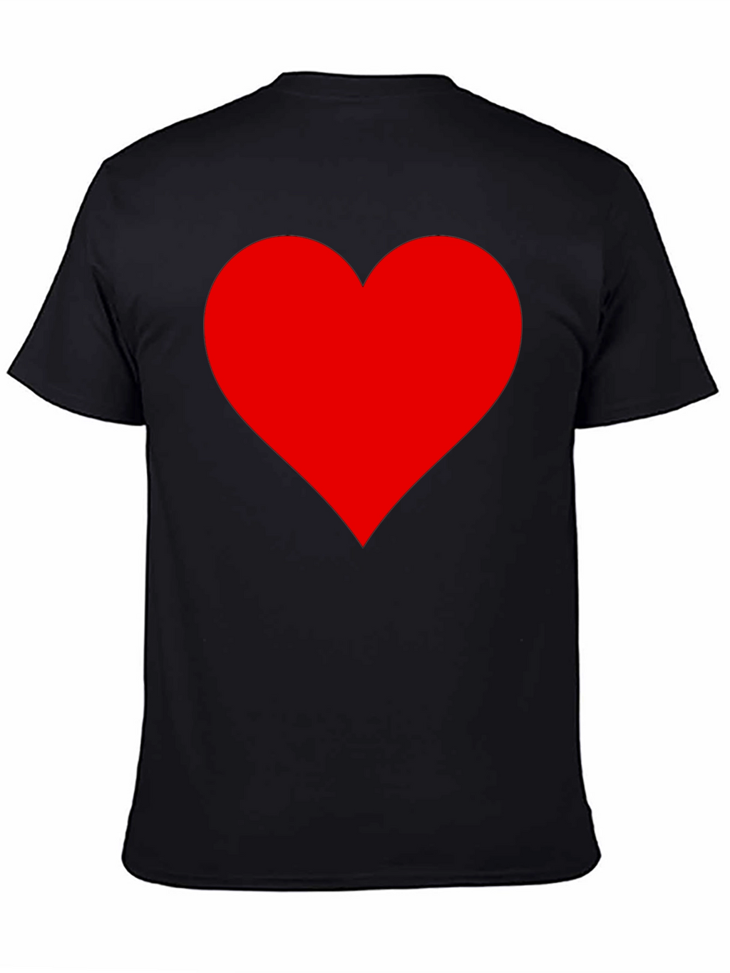 Bold Red Heart Graphic Black T-Shirt