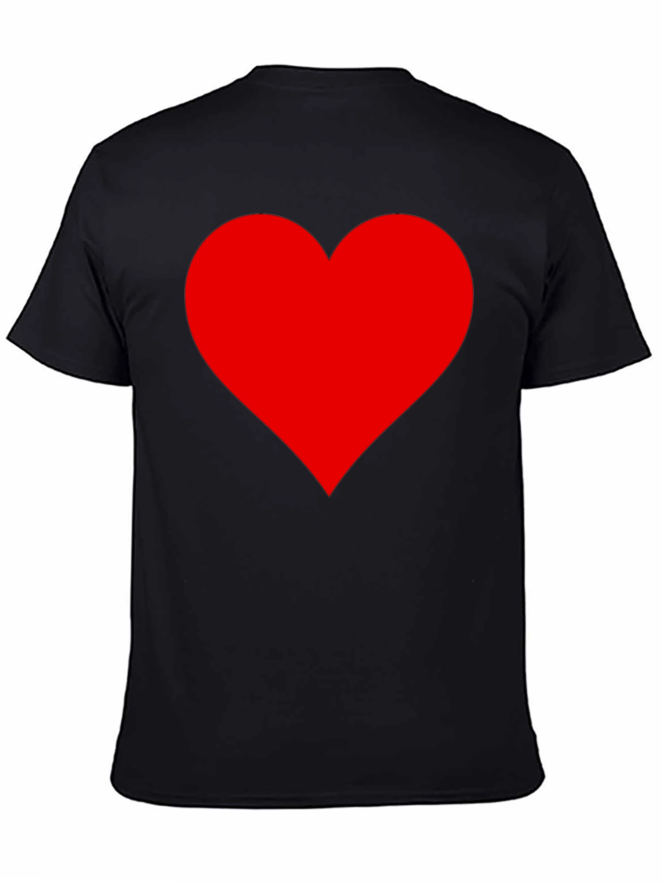 Bold Red Heart Graphic Black T-Shirt