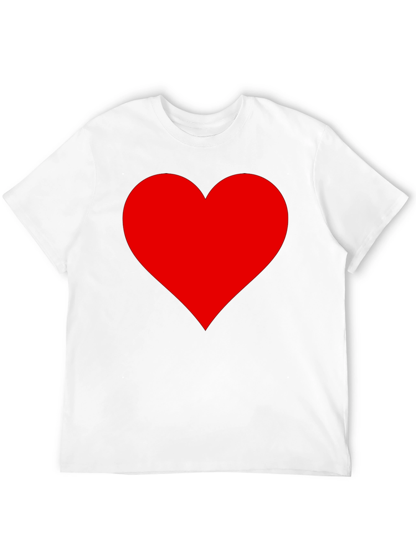 Bold Red Heart Graphic Black T-Shirt