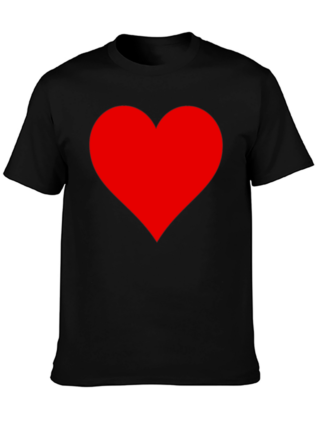 Bold Red Heart Graphic Black T-Shirt