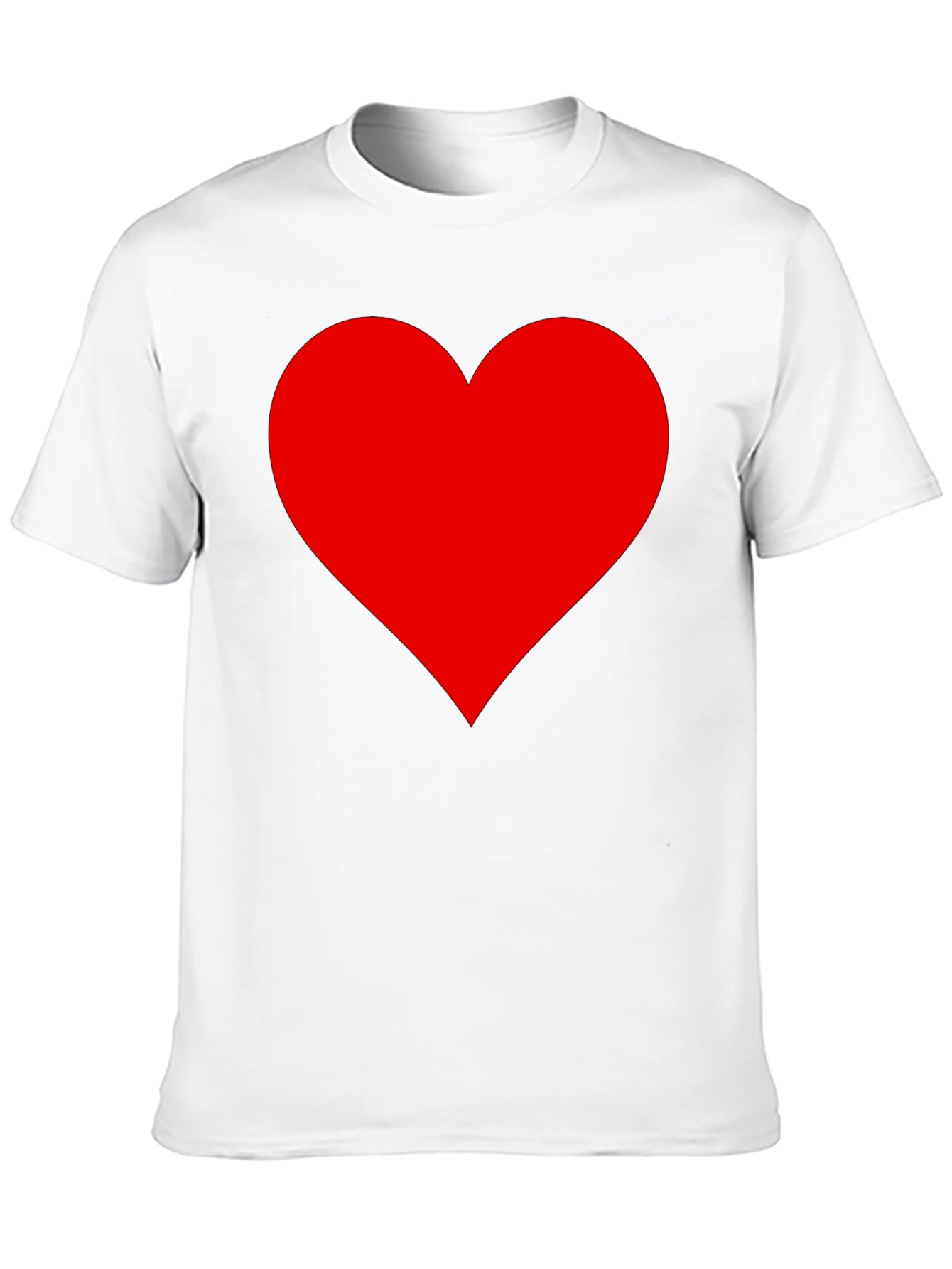 Bold Red Heart Graphic Black T-Shirt