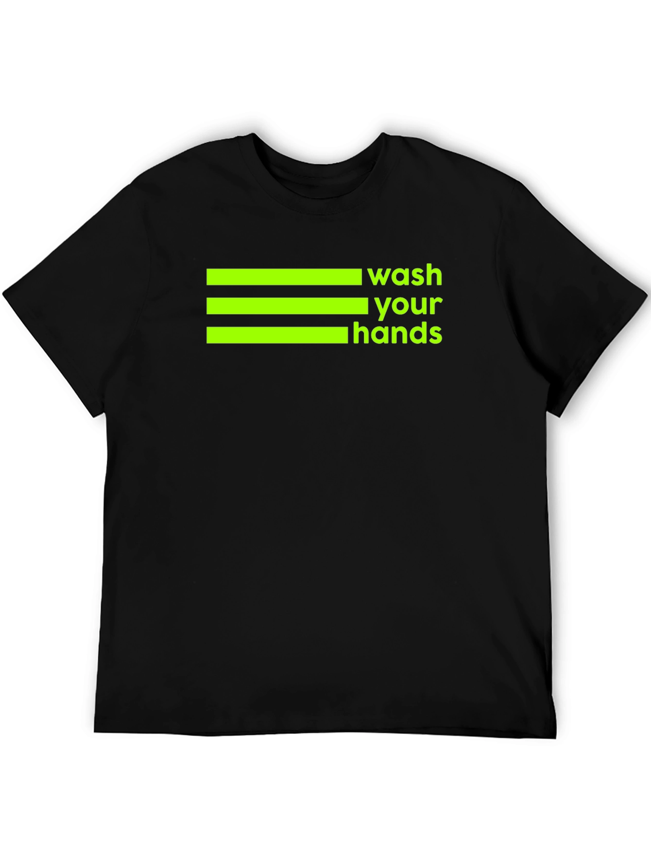 Wash Your Hands Graphic Tee - Black Cotton T-Shirt