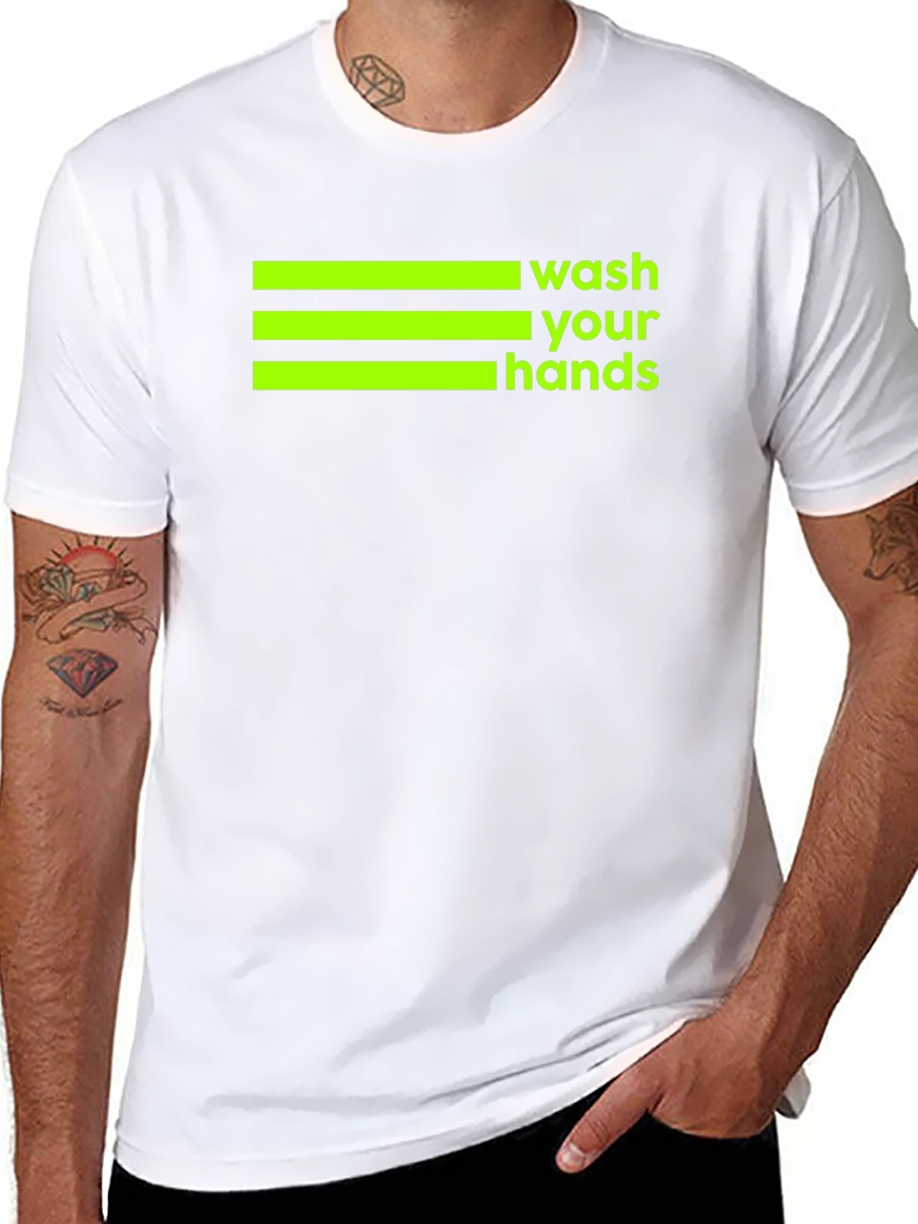 Wash Your Hands Graphic Tee - Black Cotton T-Shirt