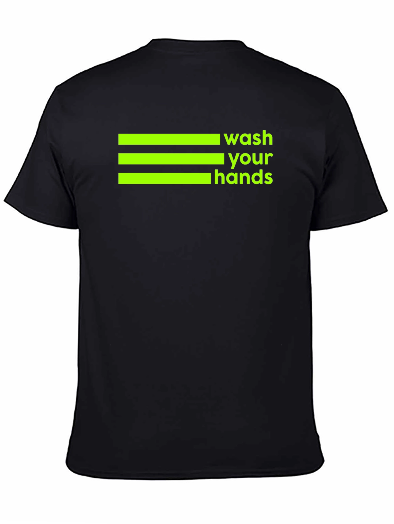 Wash Your Hands Graphic Tee - Black Cotton T-Shirt