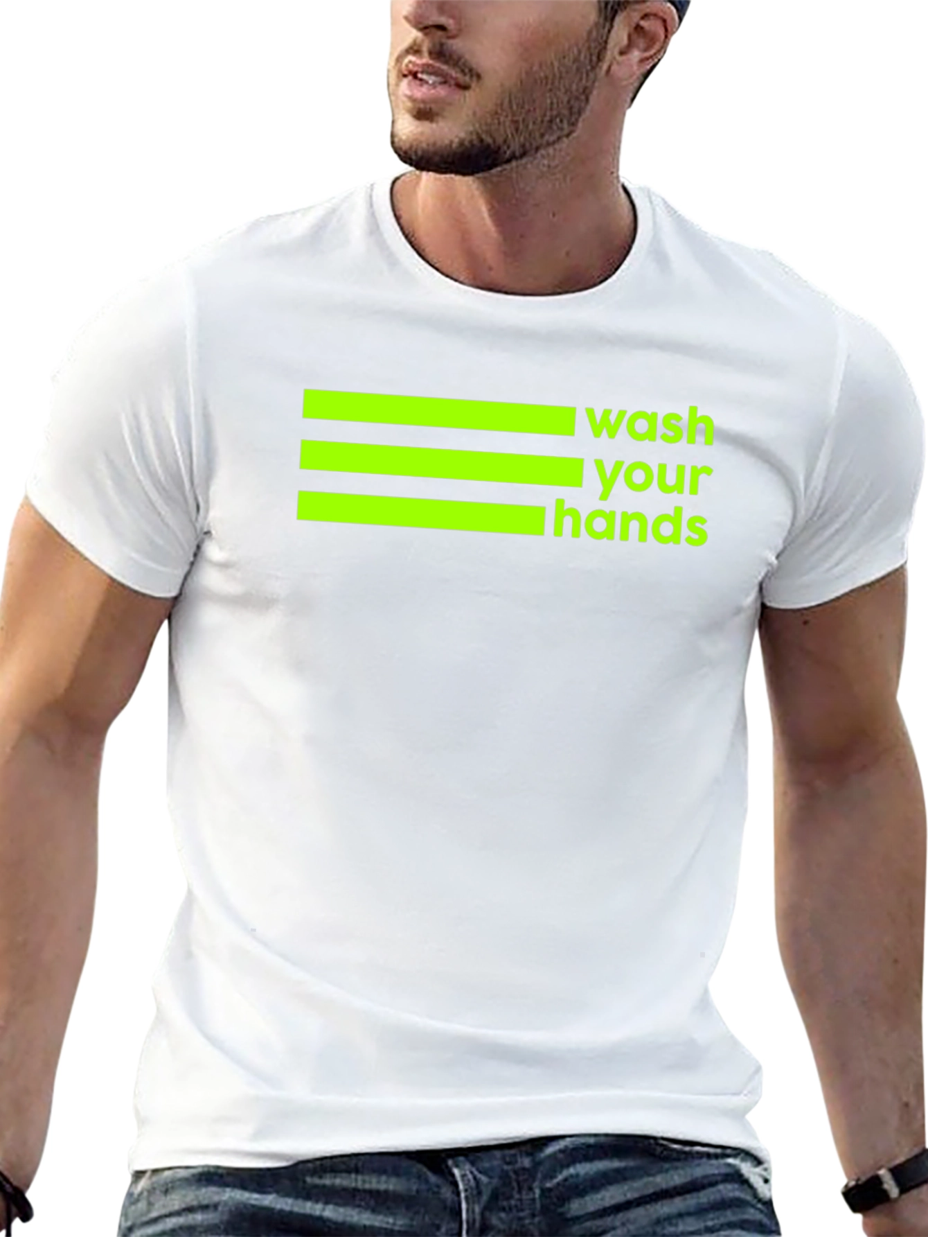 Wash Your Hands Graphic Tee - Black Cotton T-Shirt