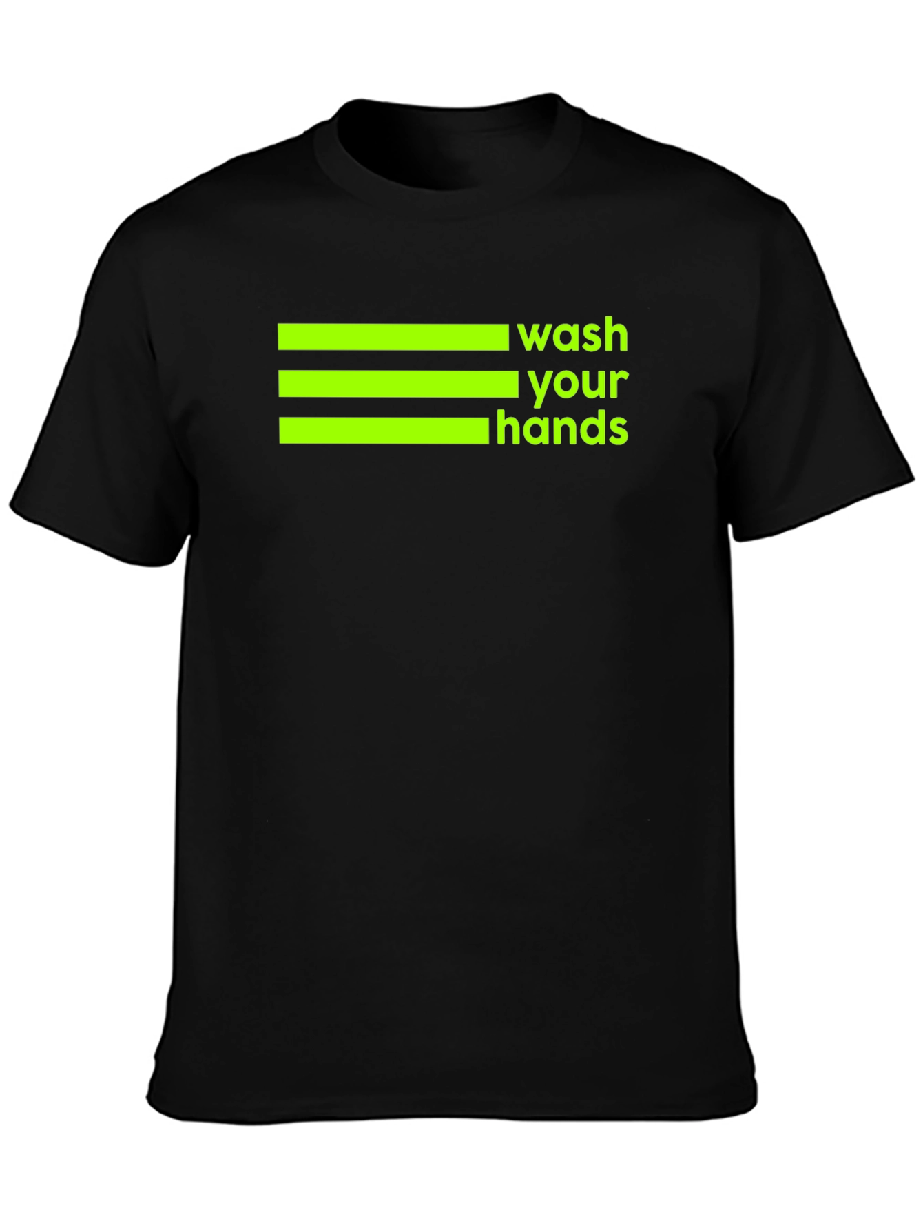 Wash Your Hands Graphic Tee - Black Cotton T-Shirt