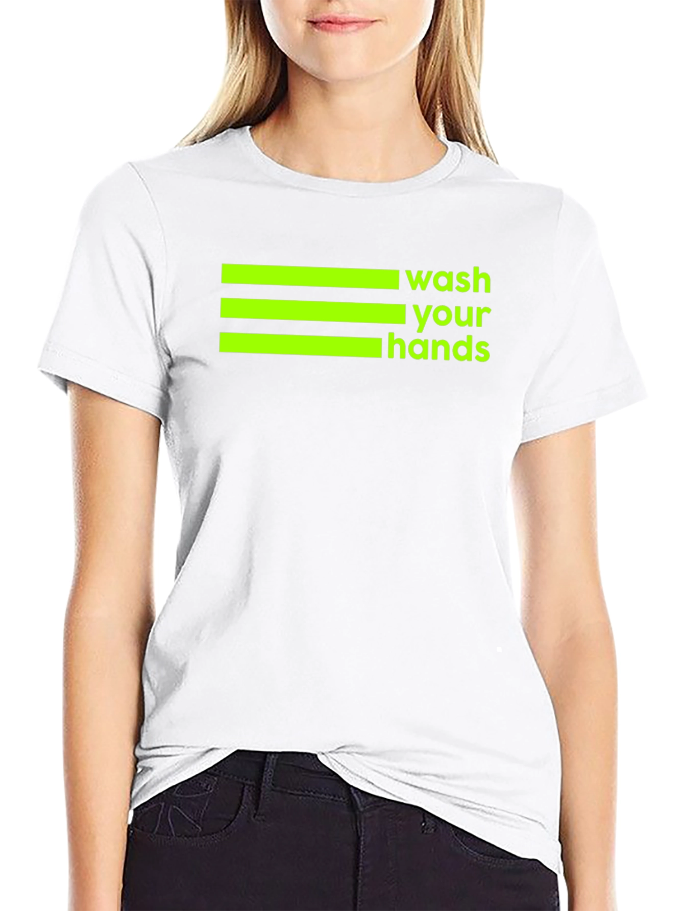 Wash Your Hands Graphic Tee - Black Cotton T-Shirt