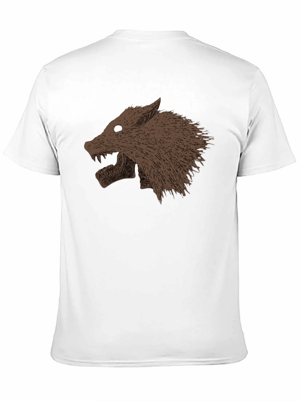 Black T-Shirt with Wolf Graphic