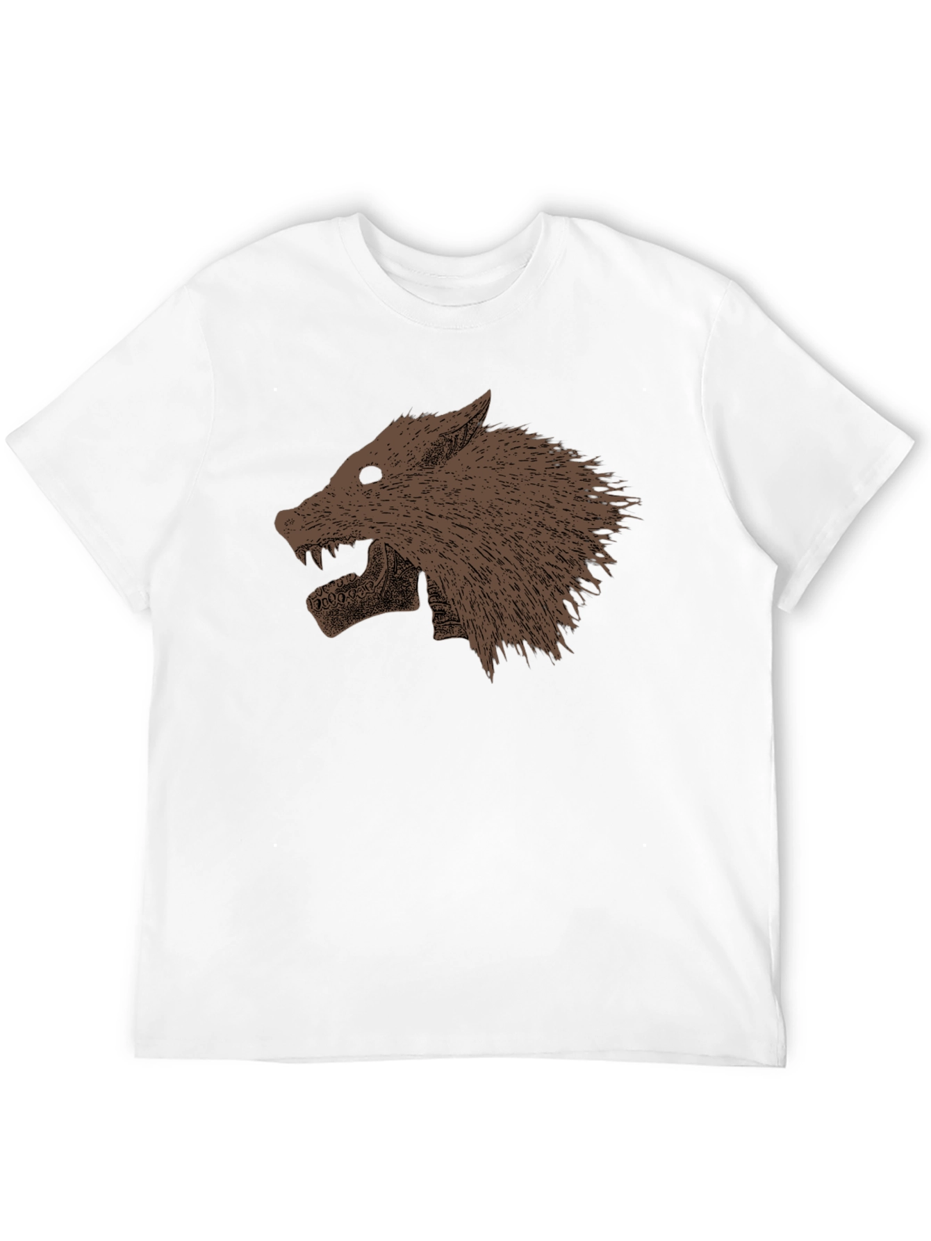 Black T-Shirt with Wolf Graphic